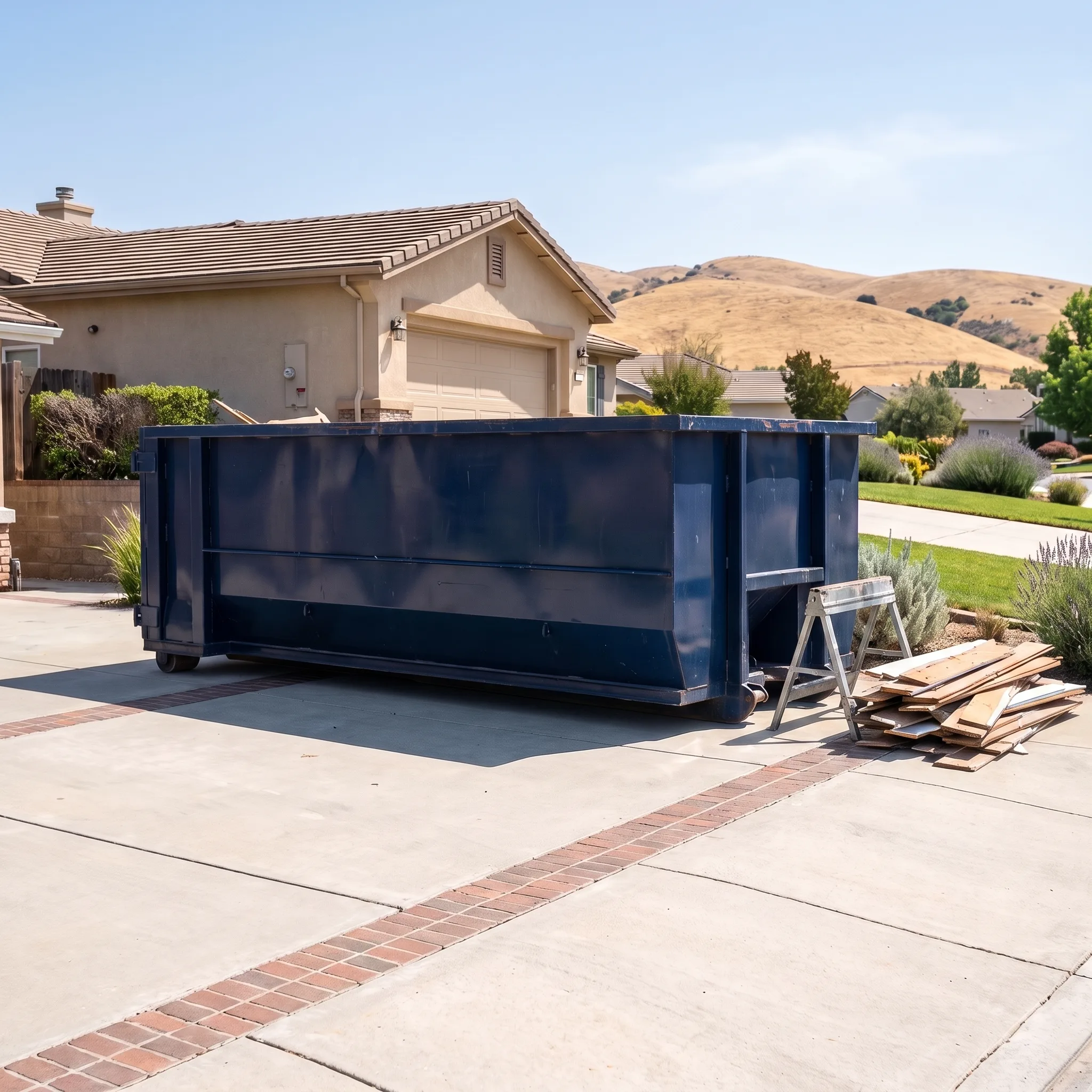 Dumpster on a Orange County, CA job site